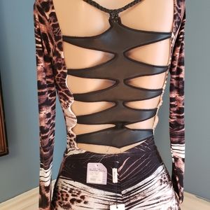 SKY ANIMAL PRINT MAXI DRESD CAGE XS